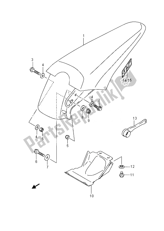 All parts for the Rear Fender (sw) of the Suzuki RM 85 SW LW 2014
