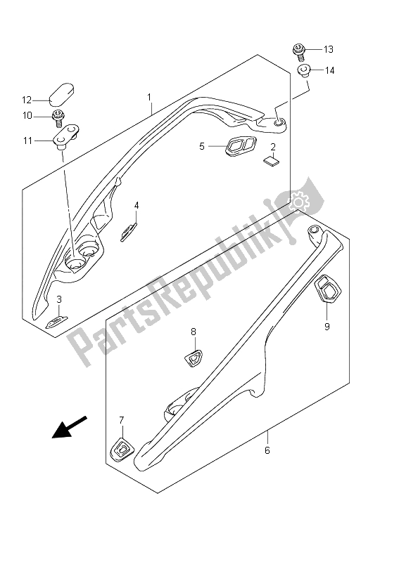 All parts for the Pillion Rider Handle (an650 E19) of the Suzuki AN 650A Burgman Executive 2011