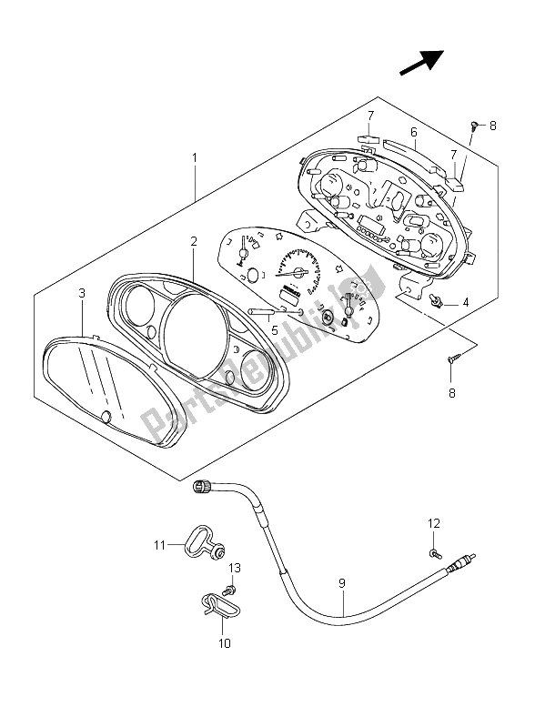 All parts for the Speedometer of the Suzuki UH 125 Burgman 2011