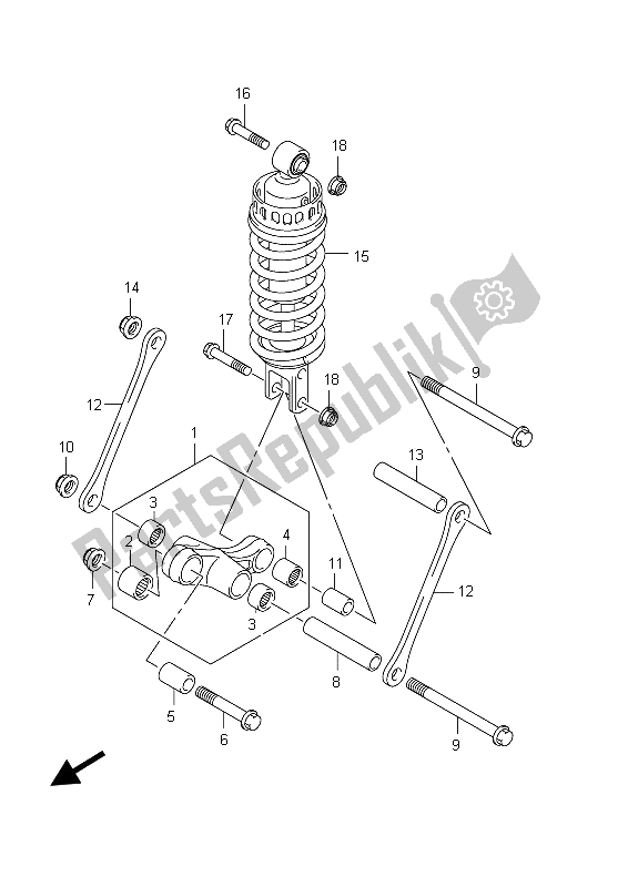 Todas las partes para Palanca De Amortiguación Trasera de Suzuki GSX 1250 FA 2012