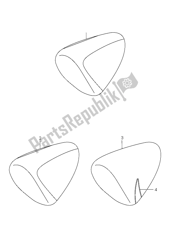 All parts for the Seat Tail Box of the Suzuki TL 1000R 1999