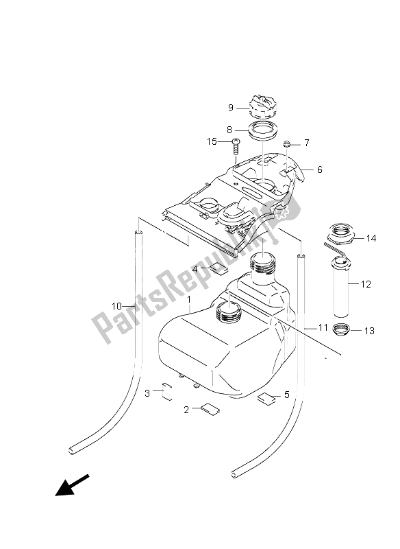 Tutte le parti per il Serbatoio Di Carburante del Suzuki AY 50A LC Katana 2005