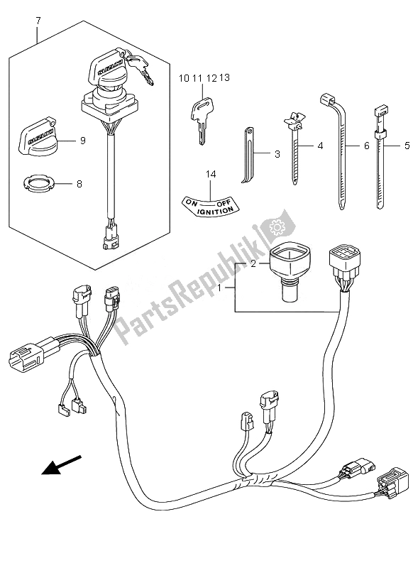 All parts for the Wiring Harness of the Suzuki LT Z 90 4T Quadsport 2010