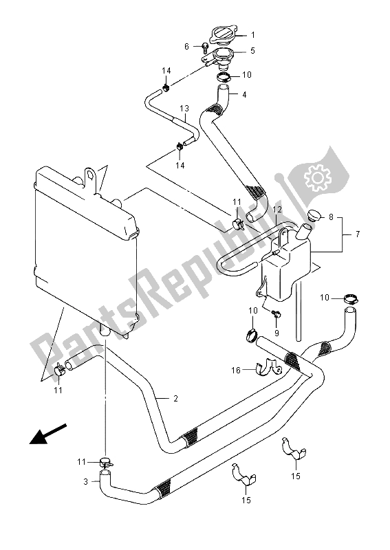 Alle onderdelen voor de Radiator Slang van de Suzuki UH 200A Burgman 2015