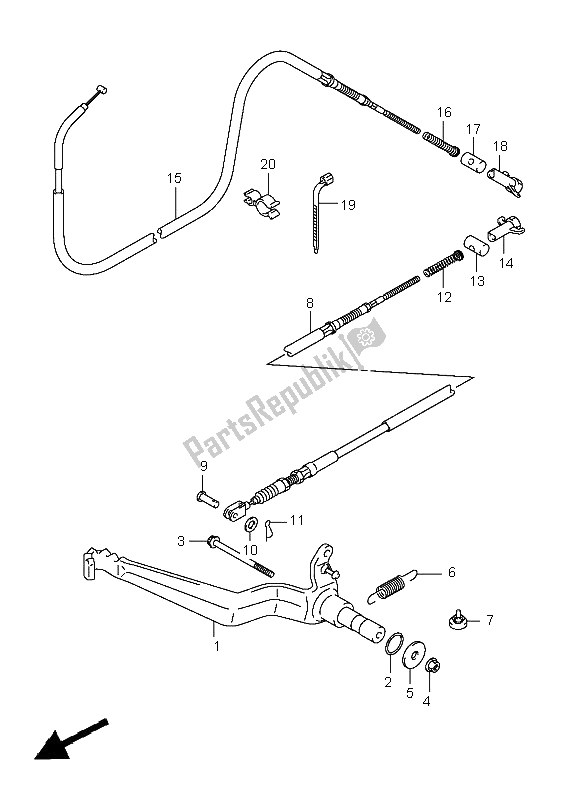 All parts for the Rear Brake of the Suzuki LT A 400F Kingquad 4X4 2008