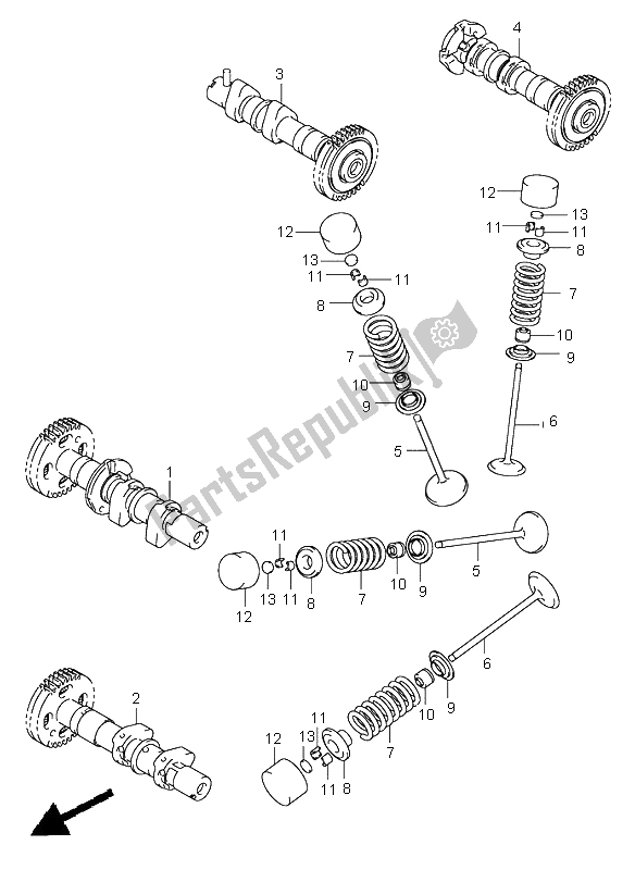 All parts for the Camshaft & Valve of the Suzuki DL 1000 V Strom 2003