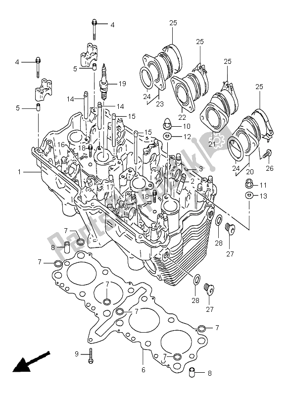 Tutte le parti per il Testata del Suzuki GSX 600F 1997