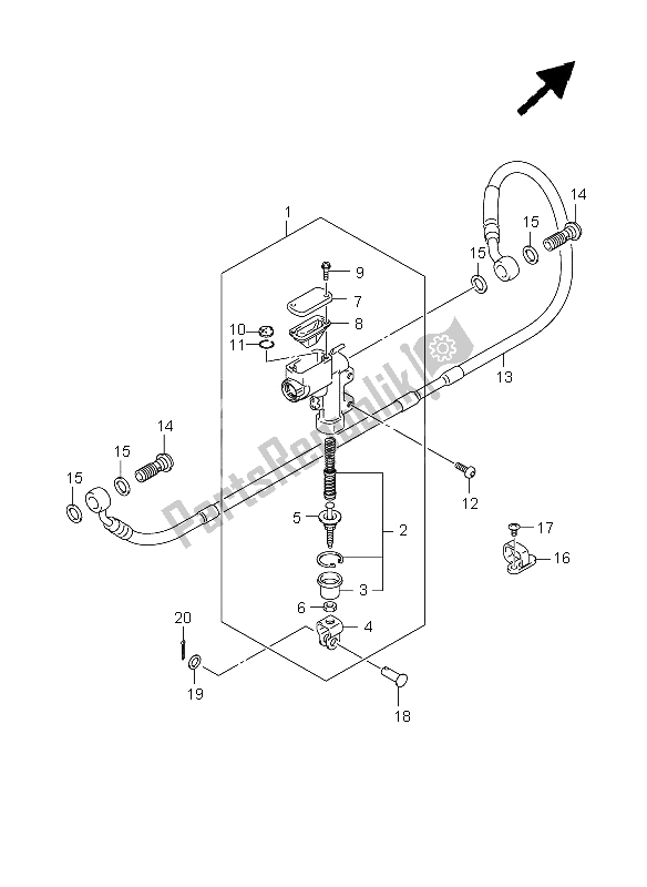 Tutte le parti per il Pompa Freno Posteriore del Suzuki RM Z 450 2009