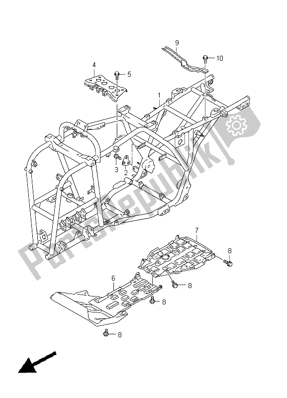 All parts for the Frame of the Suzuki LT A 400Z Kingquad ASI 4X4 2012