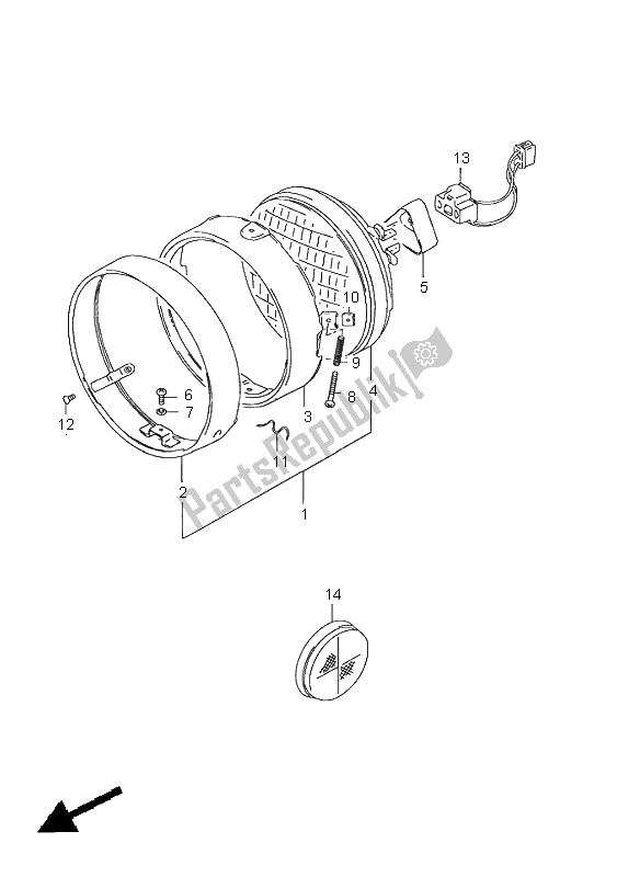 Tutte le parti per il Proiettore (e1-e30) del Suzuki GN 125E 1998