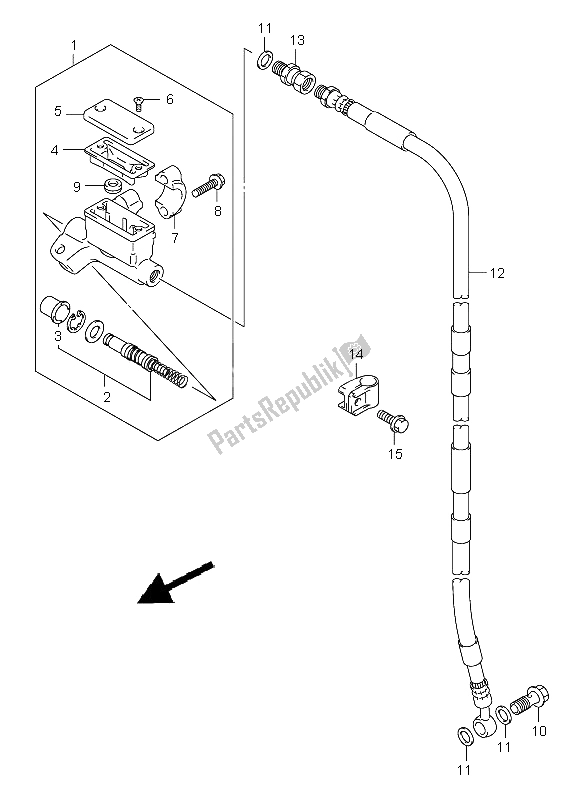 All parts for the Front Master Cylinder (lw) of the Suzuki DR Z 125 SW LW 2003