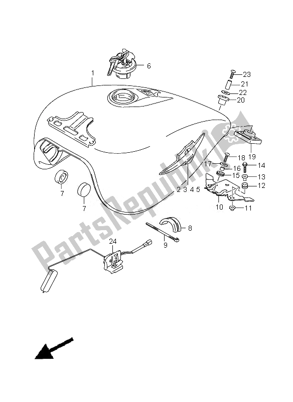 Tutte le parti per il Serbatoio Di Carburante del Suzuki VZ 800Z Intruder 2007