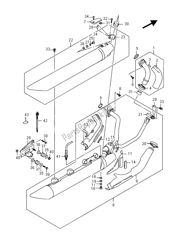 Tutte le parti per il Silenziatore del Suzuki VL 1500T Intruder 2015