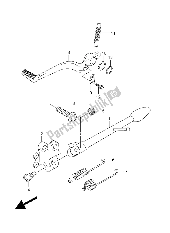 All parts for the Stand of the Suzuki GSX 1300 BKA B King 2009