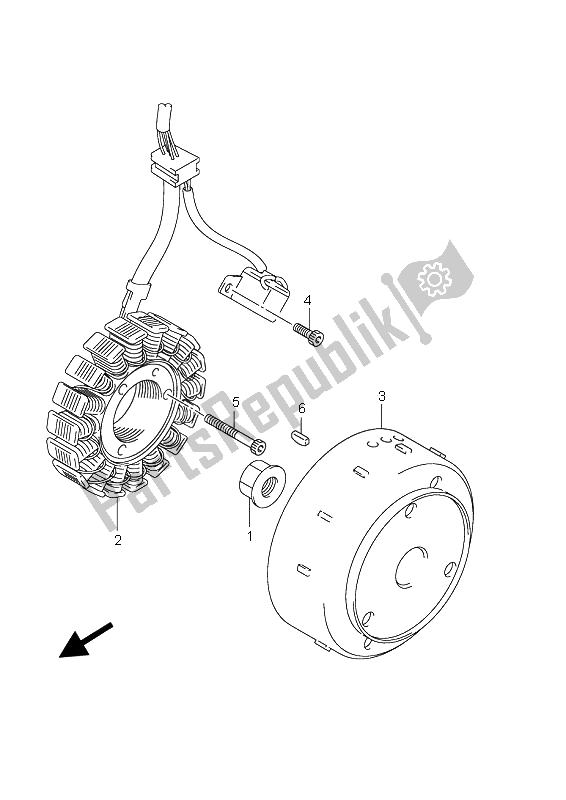 All parts for the Magneto of the Suzuki UH 200 Burgman 2009