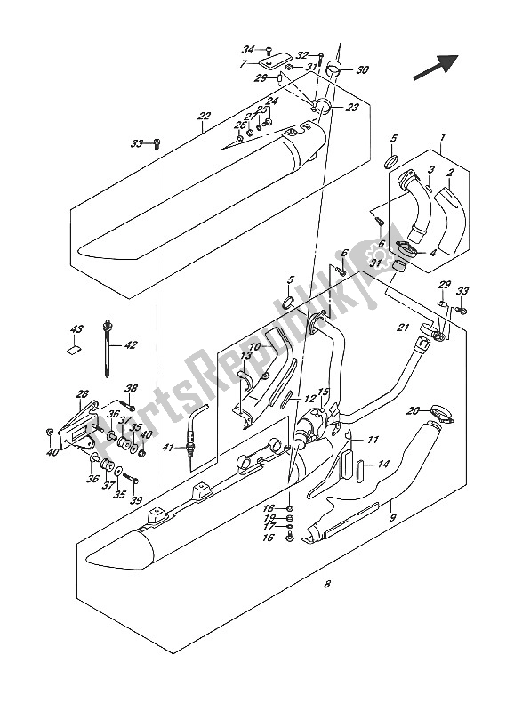 Tutte le parti per il Silenziatore del Suzuki VL 1500 BT Intruder 2016