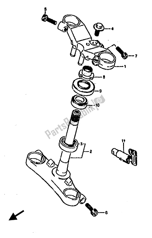 Toutes les pièces pour le Potence De Direction du Suzuki RG 500C Gamma 1987