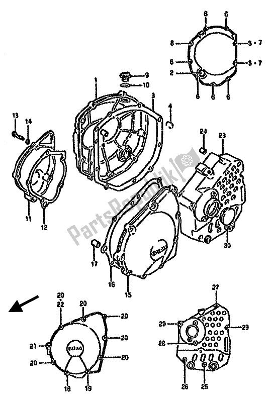 Todas las partes para Tapa Del Cárter de Suzuki GSX 750F 1992