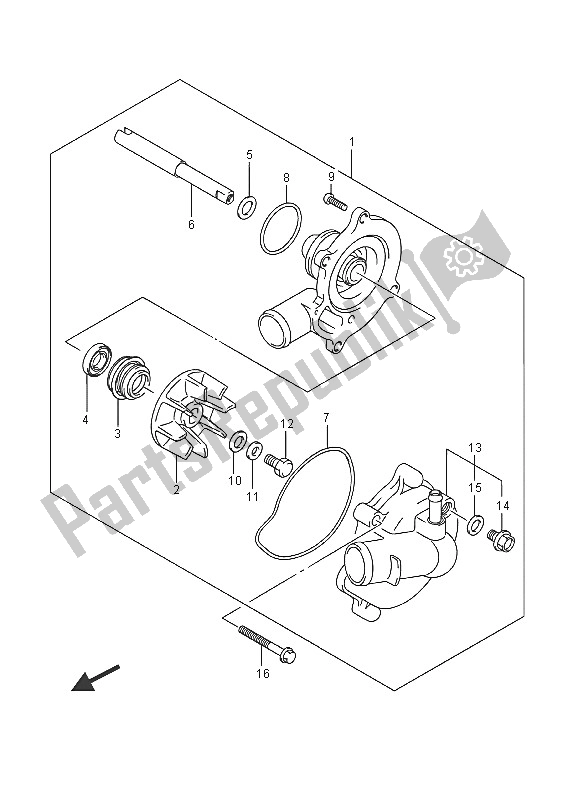 Tutte le parti per il Pompa Dell'acqua del Suzuki GSX R 1000A 2016