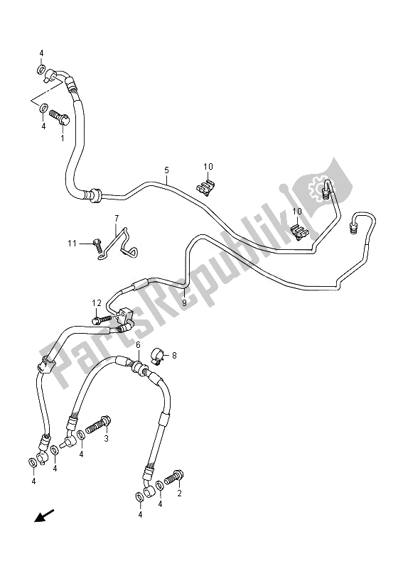 All parts for the Front Brake Hose (gsr750aue) of the Suzuki GSR 750A 2014