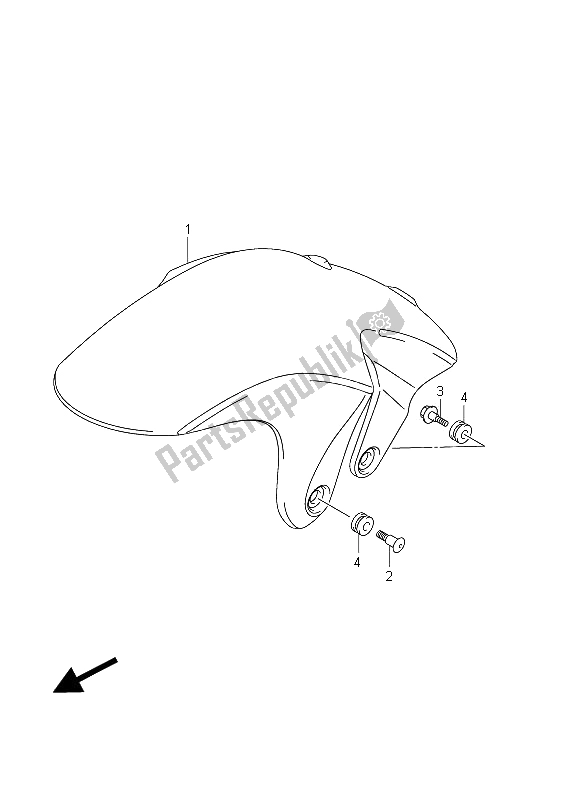 All parts for the Front Fender (sfv650 E21) of the Suzuki SFV 650A Gladius 2011