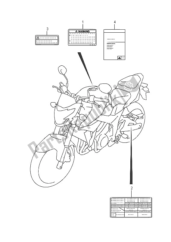 Todas as partes de Etiqueta (gsr750) do Suzuki GSR 750A 2016