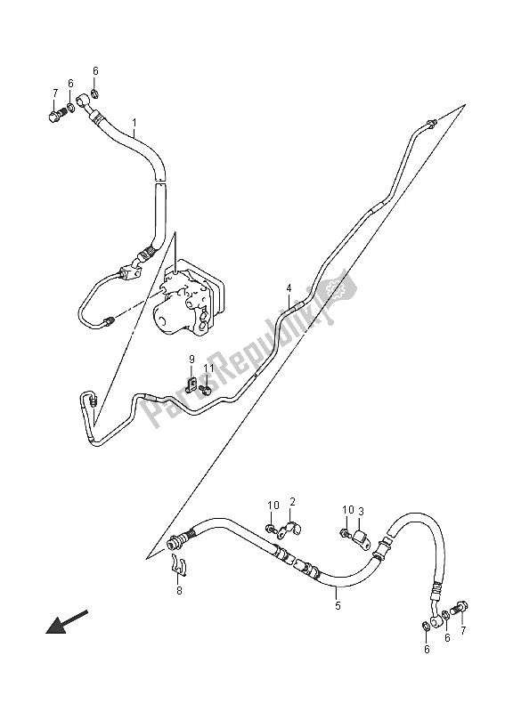 All parts for the Rear Brake Hose (an400za) of the Suzuki Burgman AN 400 ZZA 2016