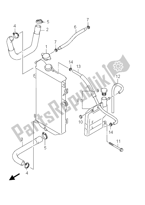 Tutte le parti per il Tubo Del Radiatore del Suzuki AN 650A Burgman Executive 2012