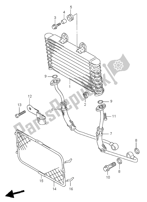 All parts for the Oil Cooler of the Suzuki GSF 600 NS Bandit 1998