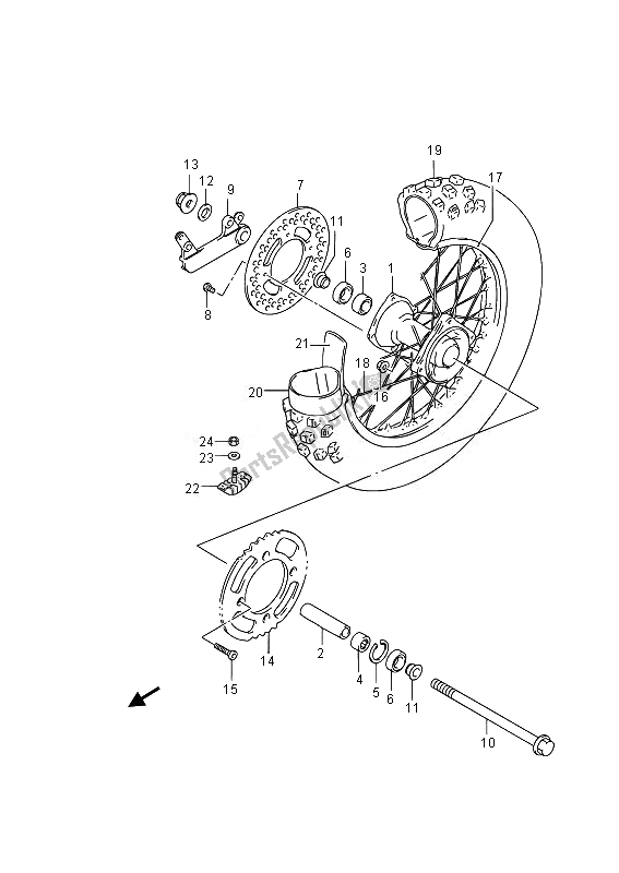 Todas las partes para Rueda Trasera (lw) de Suzuki RM 85 SW LW 2014