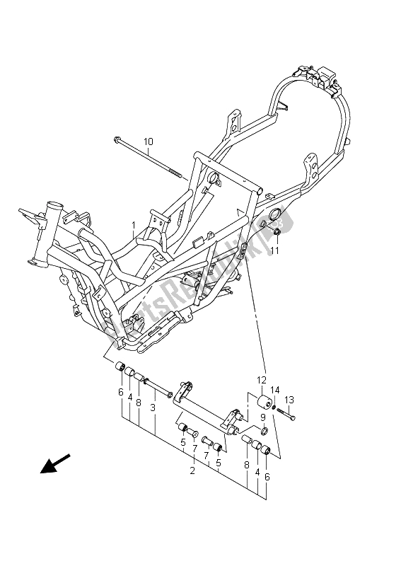 Todas las partes para Marco (an400 E19) de Suzuki Burgman AN 400 AZA 2011