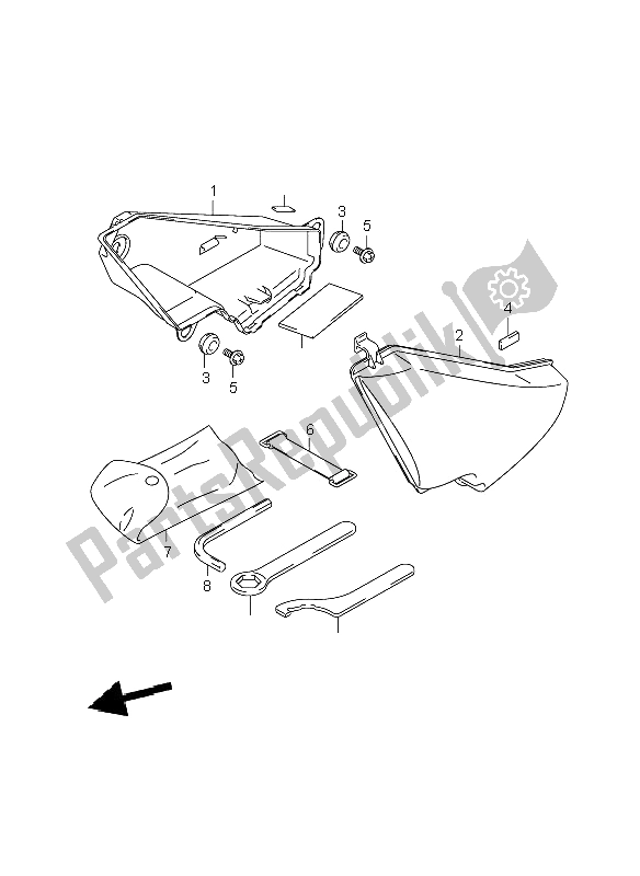 All parts for the Luggage Box of the Suzuki VL 800C Volusia 2008