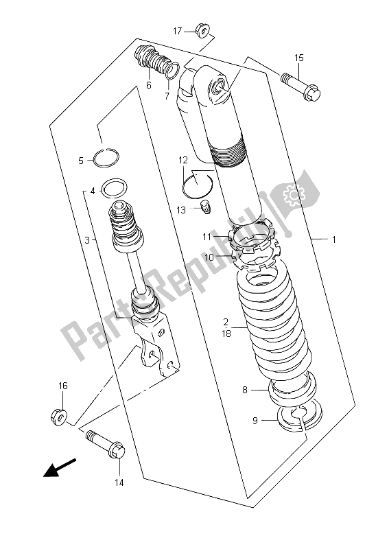 Tutte le parti per il Ammortizzatore Posteriore (sw) del Suzuki RM 85 SW LW 2015