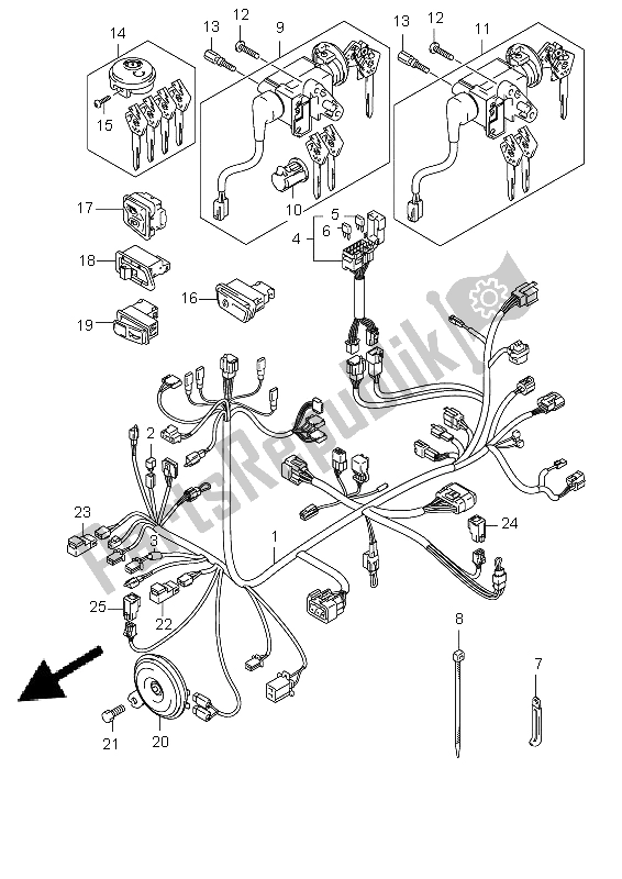 All parts for the Wiring Harness of the Suzuki UX 125 Sixteen 2011