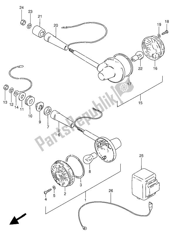 Todas as partes de Luz Do Pisca-pisca (e22) do Suzuki GN 250 1993