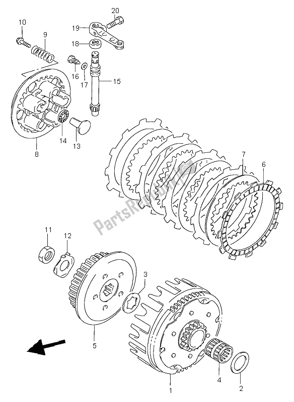 Tutte le parti per il Frizione del Suzuki RM 80 2001