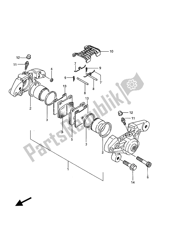 Todas las partes para Pinzas Traseras de Suzuki GSX 1100F 1994