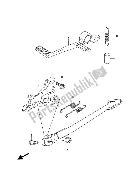 All parts for the Stand of the Suzuki GSX R 1000 2014