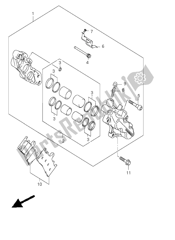 Tutte le parti per il Pinza Anteriore del Suzuki GSX 1400 2004