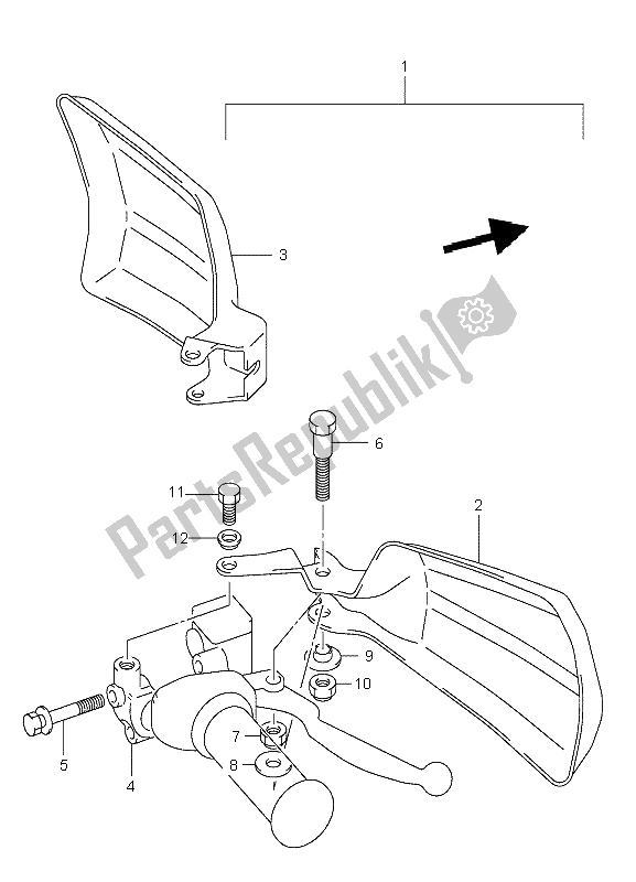 All parts for the Knuckle Cover (optional) of the Suzuki LT A 400F Eiger 4X4 2002