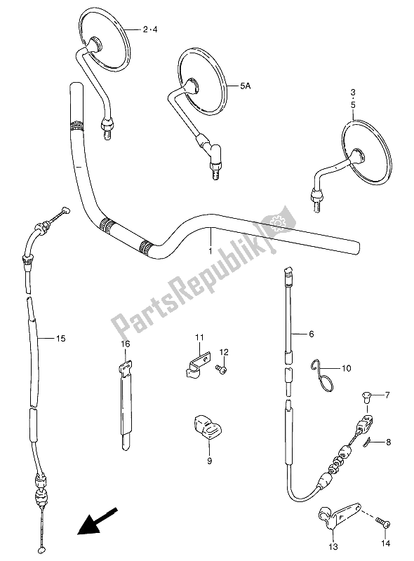 All parts for the Handlebar of the Suzuki GN 250 1989