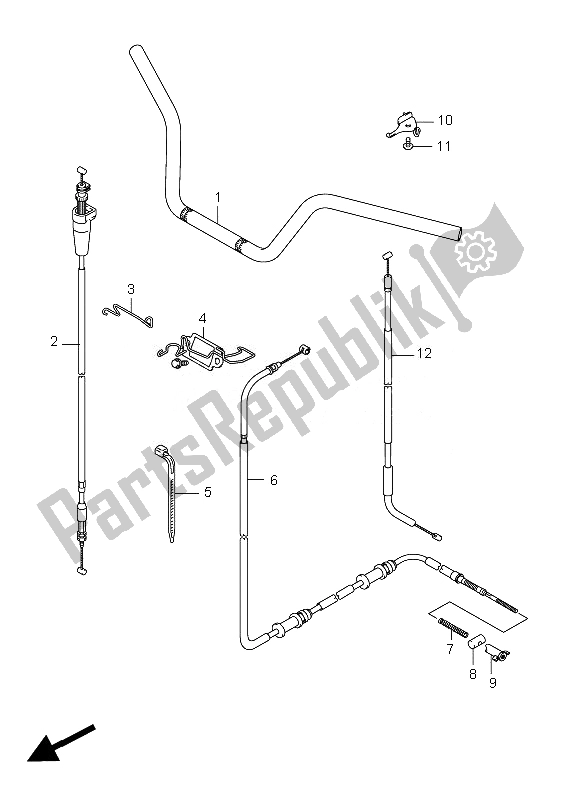 All parts for the Handlebar of the Suzuki LT A 450 XZ Kingquad 4X4 2010