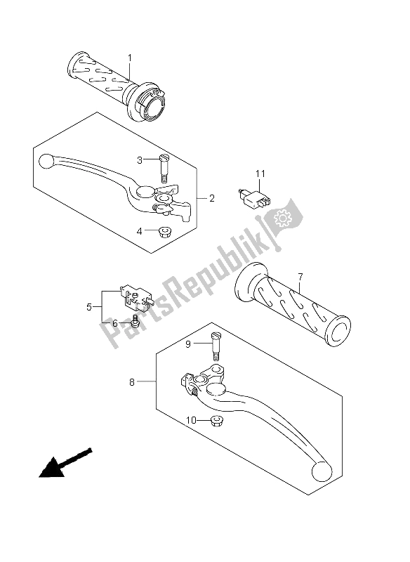 All parts for the Handle Lever (gsf1250a E21) of the Suzuki GSF 1250A Bandit 2011