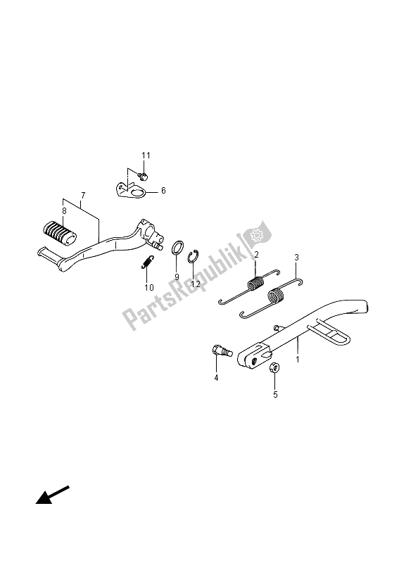 All parts for the Stand of the Suzuki GW 250 Inazuma 2015