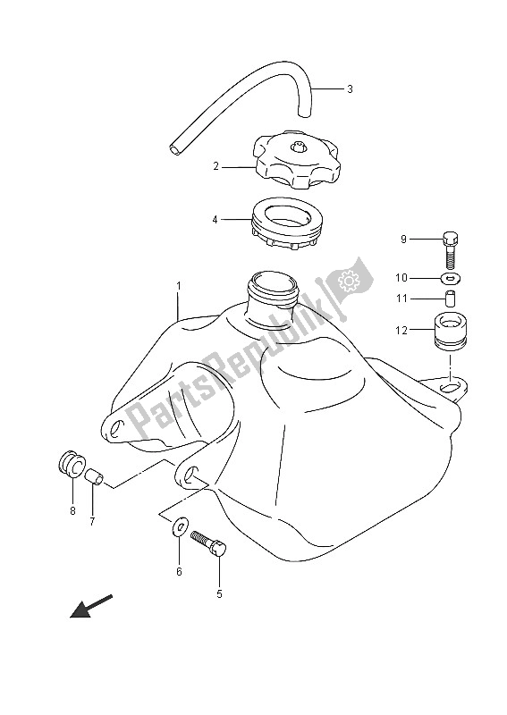 All parts for the Fuel Tank of the Suzuki LT Z 50 Quadsport 2016