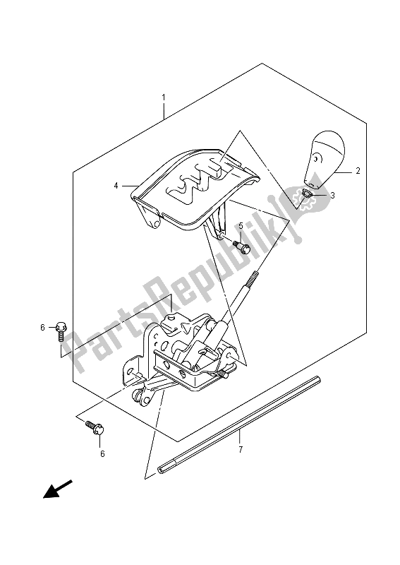 Todas las partes para Palanca De Cambio de Suzuki LT A 500 XZ Kingquad AXI 4X4 2015