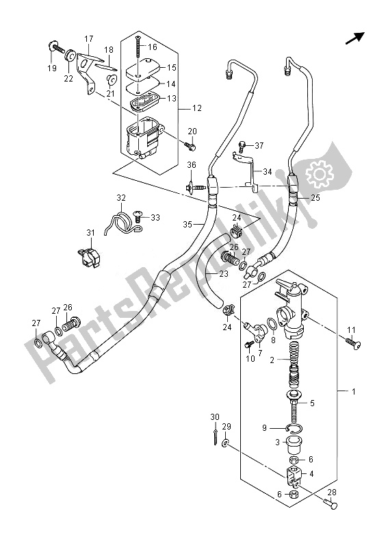 Todas las partes para Cilindro Maestro Trasero (gsr750a) de Suzuki GSR 750A 2014