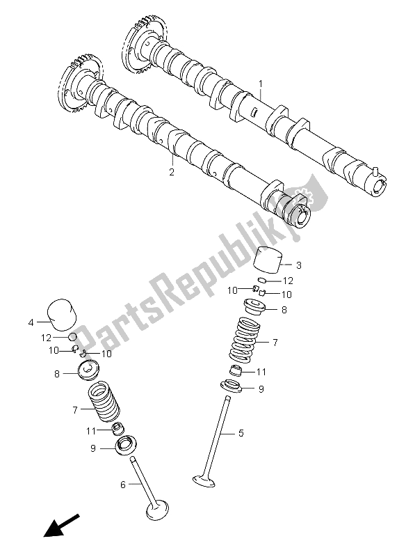 Tutte le parti per il Albero A Camme E Valvola del Suzuki GSX R 750 2004