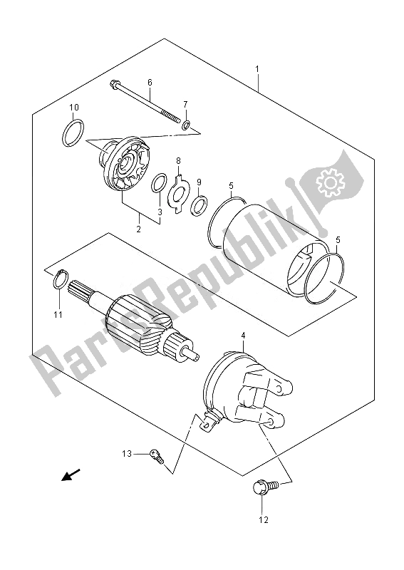 Tutte le parti per il Motore Di Avviamento del Suzuki UH 125A Burgman 2014