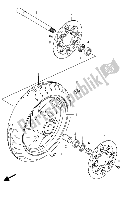 Todas las partes para Rueda Delantera de Suzuki VZR 1800 BZ M Intruder 2015